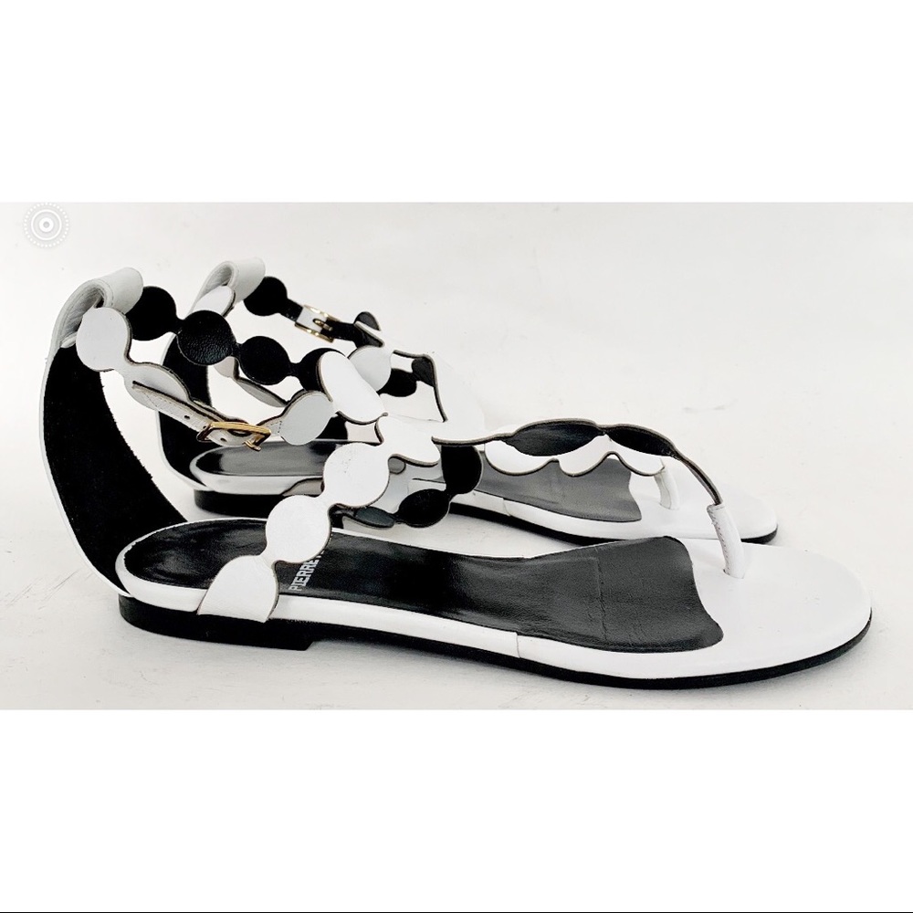 Pierre Hardy black/white leather sandal Sz 5